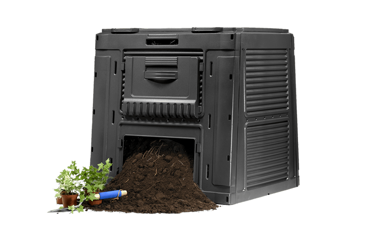 Compostador de exterior E-Composter - 79X79X79 cm y 470L - Negro